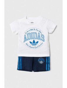 adidas Originals set de bumbac pentru bebelusi culoarea albastru marin