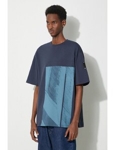 A-COLD-WALL* tricou din bumbac Strand T-Shirt bărbați, culoarea bleumarin, cu imprimeu, ACWMTS189