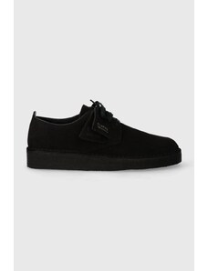 Clarks Originals pantofi de piele întoarsă Coal London bărbați, culoarea negru, 26171744