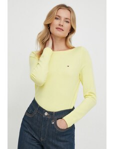 Tommy Hilfiger pulover femei, culoarea galben, light, WW0WW40099