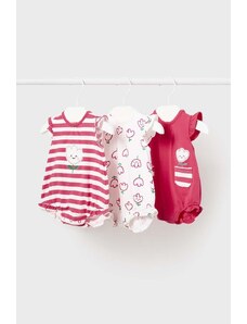 Mayoral Newborn body bebe 3-pack culoarea rosu, cu imprimeu