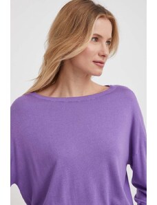 Sisley pulover din amestec de mătase culoarea violet, light