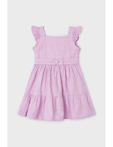 Mayoral rochie din bumbac pentru copii culoarea violet, mini, evazati