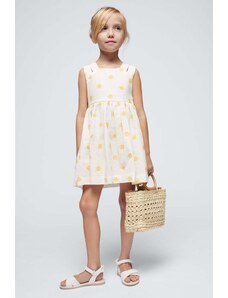 Mayoral rochie din bumbac pentru copii culoarea bej, mini, evazati