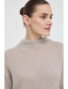Morgan pulover din amestec de lana femei, culoarea bej, light, cu turtleneck