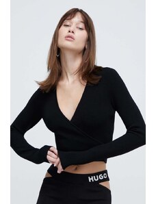 HUGO bluză femei, culoarea negru, uni 50507963