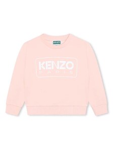 Kenzo Kids hanorac de bumbac pentru copii culoarea roz, cu imprimeu