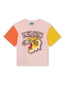 Kenzo Kids tricou de bumbac pentru copii culoarea roz