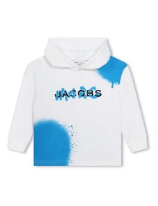 Marc Jacobs bluza copii culoarea alb, cu glugă, cu imprimeu