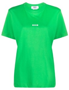 MSGM crew neck logo-print cotton T-shirt - Green
