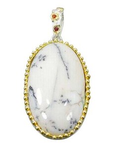 Frumoasa Venetiana Pandantiv argint opal dendritic