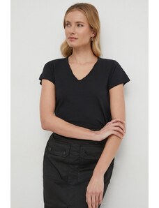 Mos Mosh tricou din bumbac femei, culoarea negru