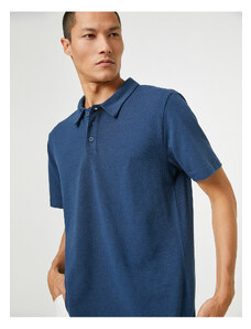 Koton Basic T-Shirt Polo gât cu nasturi cu mâneci scurte