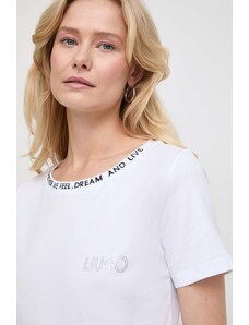 Liu Jo tricou din bumbac femei, culoarea alb