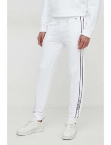 Tommy Hilfiger pantaloni de trening culoarea alb, cu imprimeu UM0UM03198