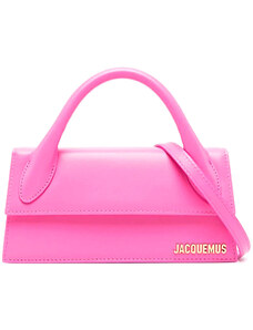 Jacquemus Geantă de Mână cu Mâner, Le Chiquito Long Handbag, Roz Neon, Piele, 2024