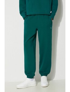 Puma pantaloni de trening din bumbac MMQ Sweatpants culoarea verde, uni, 624007
