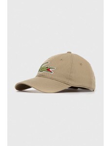 Lacoste șapcă de baseball din bumbac culoarea maro, cu imprimeu RK9871-HBP