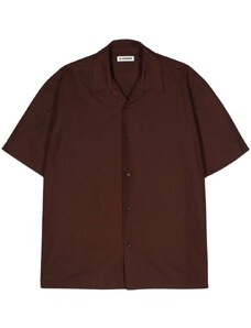 Jil Sander organic-cotton bowling shirt - Brown