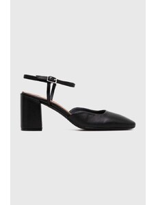 Jonak pantofi de piele DANINO culoarea negru, cu toc drept, cu toc deschis, 3400159