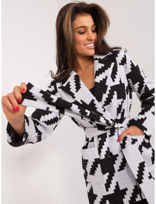 Fashionhunters Grey and black women's houndstooth coat