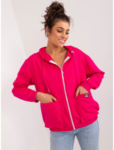 Fashionhunters Fuchsia zip-up hoodie
