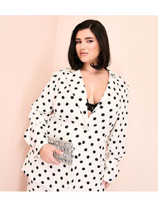 ASOS LUXE Curve single breasted co-ord tailored suit blazer in spot print-Multi