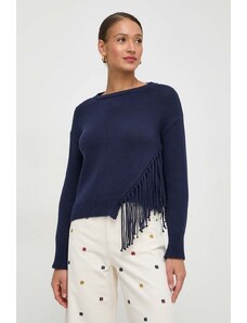 Marella pulover de bumbac culoarea bleumarin, light 2413940000000