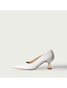 ALURA PREMIUM Pantofi cu toc subțire albi Antonia din piele naturală (Mărime: 37)
