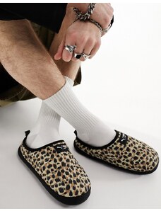 Puma Scuff Slippers in leopard-Black