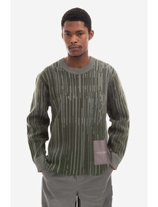 A-COLD-WALL* pulover de lână Two-Tone Jacquard Knit culoarea verde ACWMK074-PINEGREEN