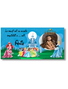 Personal Banner pentru ziua de naștere cu fotografie - Disney Princess