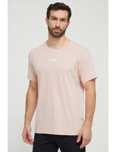 HUGO tricou lounge culoarea roz, cu imprimeu 50518646