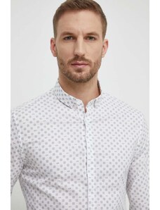 Armani Exchange camasa barbati, culoarea alb, cu guler button-down, slim