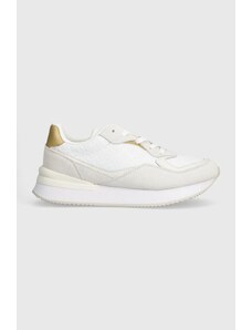 Tommy Hilfiger sneakers din piele LUX MONOGRAM RUNNER culoarea alb, FW0FW07816