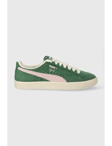 Puma sneakers din piele întoarsă Clyde OG culoarea verde 391962
