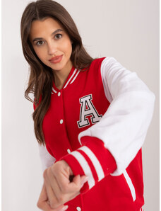 Fashionhunters Red bomber sweatshirt with letter A