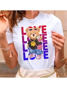Kartier Tricou Dama Alb Cool bear love