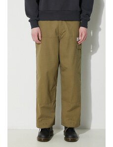 Human Made pantaloni de bumbac Military Easy culoarea verde, cu fason cargo, HM26PT014