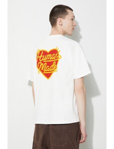 Human Made tricou din bumbac Heart Badge barbati, culoarea alb, cu imprimeu, HM27CS002
