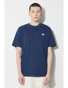 New Balance tricou din bumbac Small Logo barbati, culoarea albastru marin, cu imprimeu, MT41509NNY