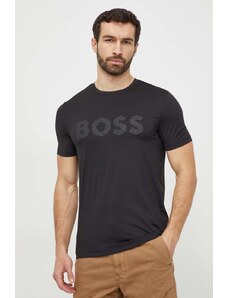 BOSS Green tricou bărbați, culoarea negru, cu imprimeu 50517911