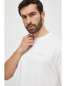 Marc O'Polo tricou din bumbac barbati, culoarea alb, neted