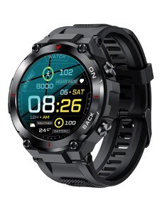 Ceas Smartwatch Barbati TIO , Sport, 1.32, IPS, HD, GPS track, Somn, Pedometru, Monitorizare cardiaca, Oxigen, Rezistent la apa IP68, Notificari Apeluri Sms Social Media, Vibratii