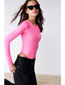 Trendyol Pink Snaps Flexible Fitted Knitted Bodysuit