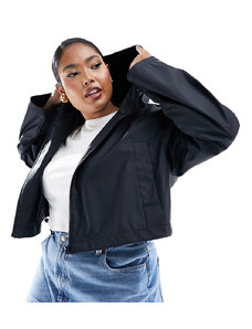 ASOS Curve ASOS DESIGN Curve cropped rain jacket with hood in black
