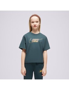 Nike Tricou G Nsw Tee Boxy Metallic Hbr Girl Copii Îmbrăcăminte Tricouri FJ6785-328 Verde