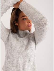 Fashionhunters Women's grey sweater MAYFLIES with cables