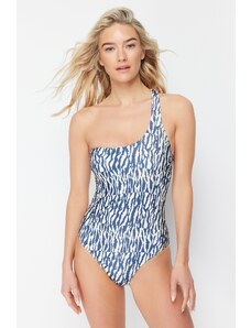 Trendyol Animal Patterned Single Shoulder Regular Swimsuit