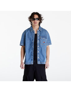 Tommy Hilfiger Bluză pentru bărbați Tommy Jeans Denim Short Sleeve Overshirt Mid Indigo